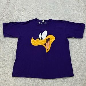 Six flag’s purple looney tunes t shirt kids size large